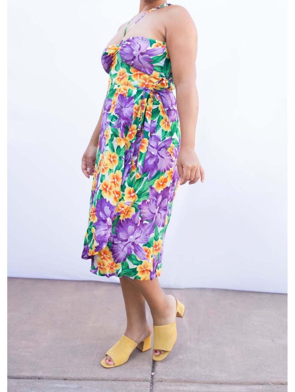 Sunshine Purple Hawaiian Floral Dress